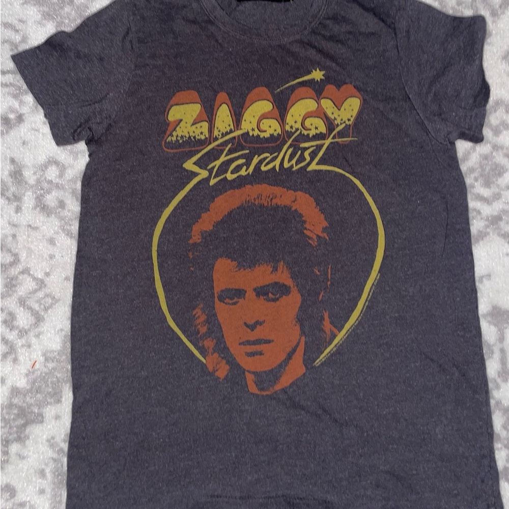 Junk Food Clothing Ziggy Stardust Tee - Gray and Orange - Picture 2 of 4